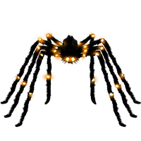 Araña de Peluche Brillante para Halloween, Decoración Colgante de Telaraña Espeluznante, Accesorio Aterrador para Interiores y Exteriores, para el Hogar, Patio y Jardín