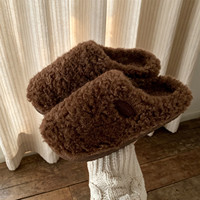 XIXITIAO Pantoufles d'hiver unisexes en coton, couleur unie simple, semelle antidérapante en TPR, douces et moelleuses, confortables pour la maison et la chambre