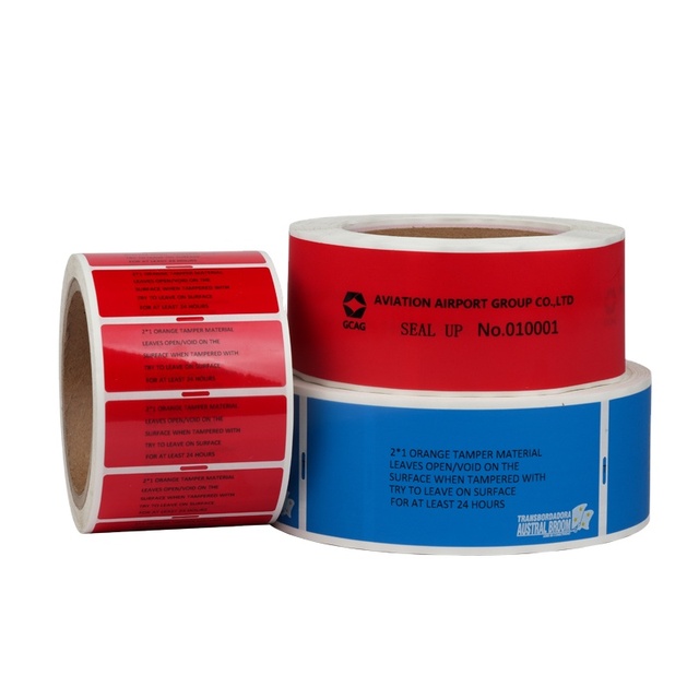 Custom Red Blue Silver Open Void Sticker Security Sealing Label Printed Warranty Void Stickers