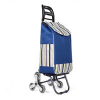 Chariot de courses pliable bleu à 6 roues robuste pour escaliers, idéal pour les condos - Vente en gros