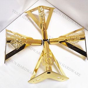 Gold Hollowed Out <b>Sofa</b> <b>Legs</b> Carbon Steel European Style Decorative Flower Feet Easy Installation Furniture Hardware Accessory - Product Image 1