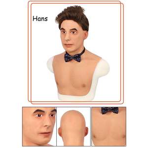 หน้ากากซิลิโคนเต็มใบหน้าผู้ชายหัวล้าน สำหรับงานปาร์ตี้ฮาโลวีน คอสเพลย์ งานแฟนซี ปลอมตัว ปิดบังใบหน้า - Product Image 3