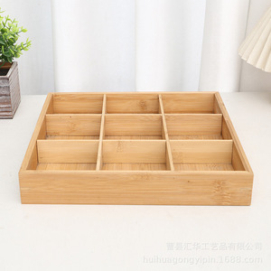 Solid wood nine-compartment <b>tray</b>, wooden grid <b>storage</b> box, multi-compartment wooden box, nine-compartment nut and succulent - Product Image 4