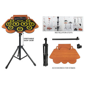 Juego de batería electrónica portátil <span class=keywords><strong>compacta</strong></span>, juguete enrollable Digital Original con cámara de tambor de silicona, Kit de batería electrónica Original - Product Image 3