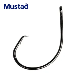 Mustad 100% 原装微尖4.3超尖保持更锋利更长的恶魔圈钓鱼钩，6 #-8/0，39951NP-BN