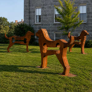 Sculpture de chien <span class=keywords><strong>en</strong></span> acier corten sur mesure, silhouette de <span class=keywords><strong>Labrador</strong></span> Retriever, décoration d'art pour jardin extérieur, parc, sculpture <span class=keywords><strong>en</strong></span> acier corten - Product Image 2