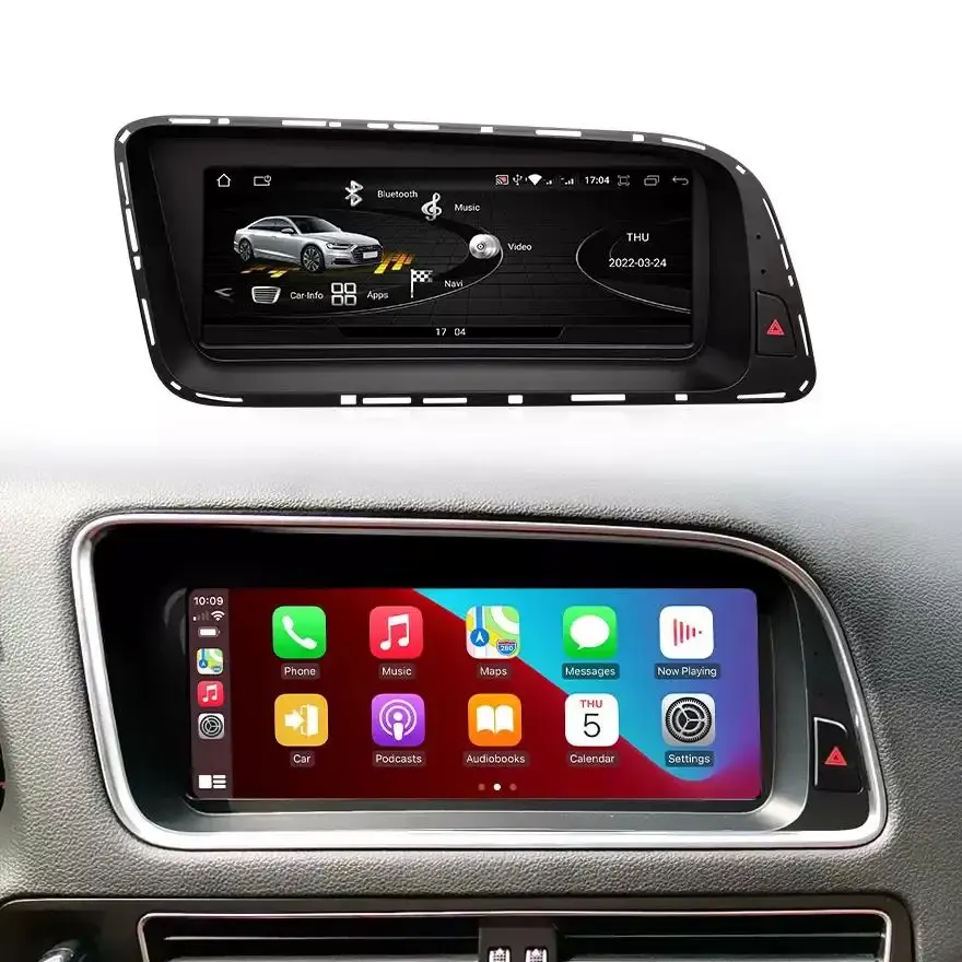 4 + 64G 8.8 inç ekran 8 çekirdekli autoradio Q5 araba android müzik seti oto GPS navigasyon kablosuz Carplay Audi Q5 2009-2017 için
