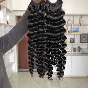Crochet Human Hair <b>Extension</b> Deep Wave High Quality Handmade <b>Curly</b> Wave <b>Extensions</b> for Women Crochet Braids Hair - Product Image 2