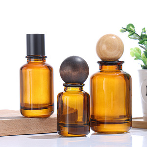 30ml 50ml 100ml thủy tinh Rỗng Xi lanh hổ phách mỹ phẩm <span class=keywords><strong>container</strong></span> đánh bóng bề mặt cho nước hoa phun chăm sóc da kem Blush bao bì - Product Image 1