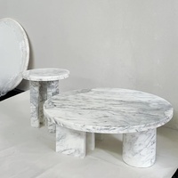 Table basse moderne en marbre Calacatta Viola naturel - Écologique et durable pour chambre, salon et bar à domicile