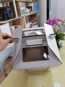 صناديق الزفاف مقبض صندوق كعكة طويل القامة نافذة شفافة ورق مموج 10 12 14 16 بوصة <span class=keywords><strong>2</strong></span> طبقة عيد ميلاد XL - Product Image 5