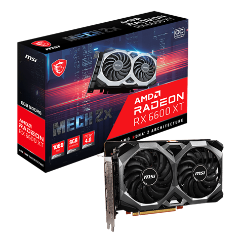 Used Graphics Card RX6600XT MECH 2X 8G GDDR6 128-bit 16Gbps Gaming Graphics Card for Desktop