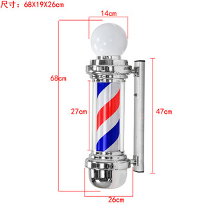 Letrero Giratorio Impermeable para Barbería, con Forma de Poste, para Montar en la Pared, Indicador para Salón de Belleza, Uso Interior y Exterior - Product Image 3