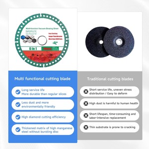 Lame de scie diamantée à brasage sous vide, très vendue, <span class=keywords><strong>disque</strong></span> de coupe multi-usages, acier, PVC, carrelage, accessoire <span class=keywords><strong>pour</strong></span> <span class=keywords><strong>meuleuse</strong></span> d'angle, industriel - Product Image 5