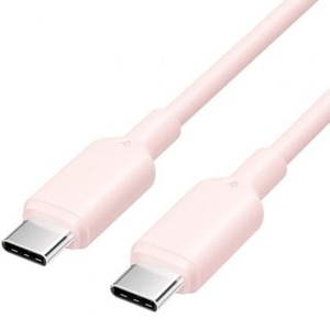 Cable USB - Tipo-C macho a macho, 3A, hasta 60W, 480Mbps, longitud de 2m, color rosa. Ideal para carga y transferencia de datos. - Product Image 1