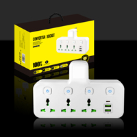 Multiprise murale en cuivre avec interrupteur veilleuse intégré, ports USB et prise, boîtier ignifuge de sécurité enfant pour maison et bureau