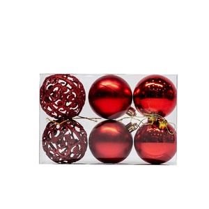 Boules de Noël décoratives brillantes creuses plaquées 6cm 8cm pour décorations d'arbre de Noël - Product Image 5