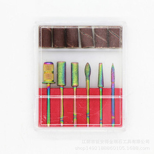 Electroplated Diamond Nail Drill Bit Set Pointed Cone Shape For Nail Art Clean Cuticle <b>Removal</b> Plastic <b>Box</b> Packaging - Product Image 2