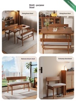 Banc de salle à manger moderne minimaliste en bois massif, tabouret long, siège créatif, mobilier de maison, sièges peu encombrants, multiples CY031