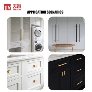 Modern Aluminum Alloy <b>Cabinet</b> Hardware <b>Black</b>/Gold Finish Stylish T-Bar Design Bedroom Bathroom <b>Kitchen</b> <b>Cabinets</b> Durable Antirust - Product Image 4
