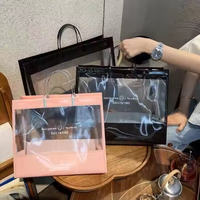Sacs à fond carré en PVC écologiques, refermables et réutilisables, avec logo personnalisé imprimé, résistants à l'humidité, pour vêtements, chaussures et chaussettes