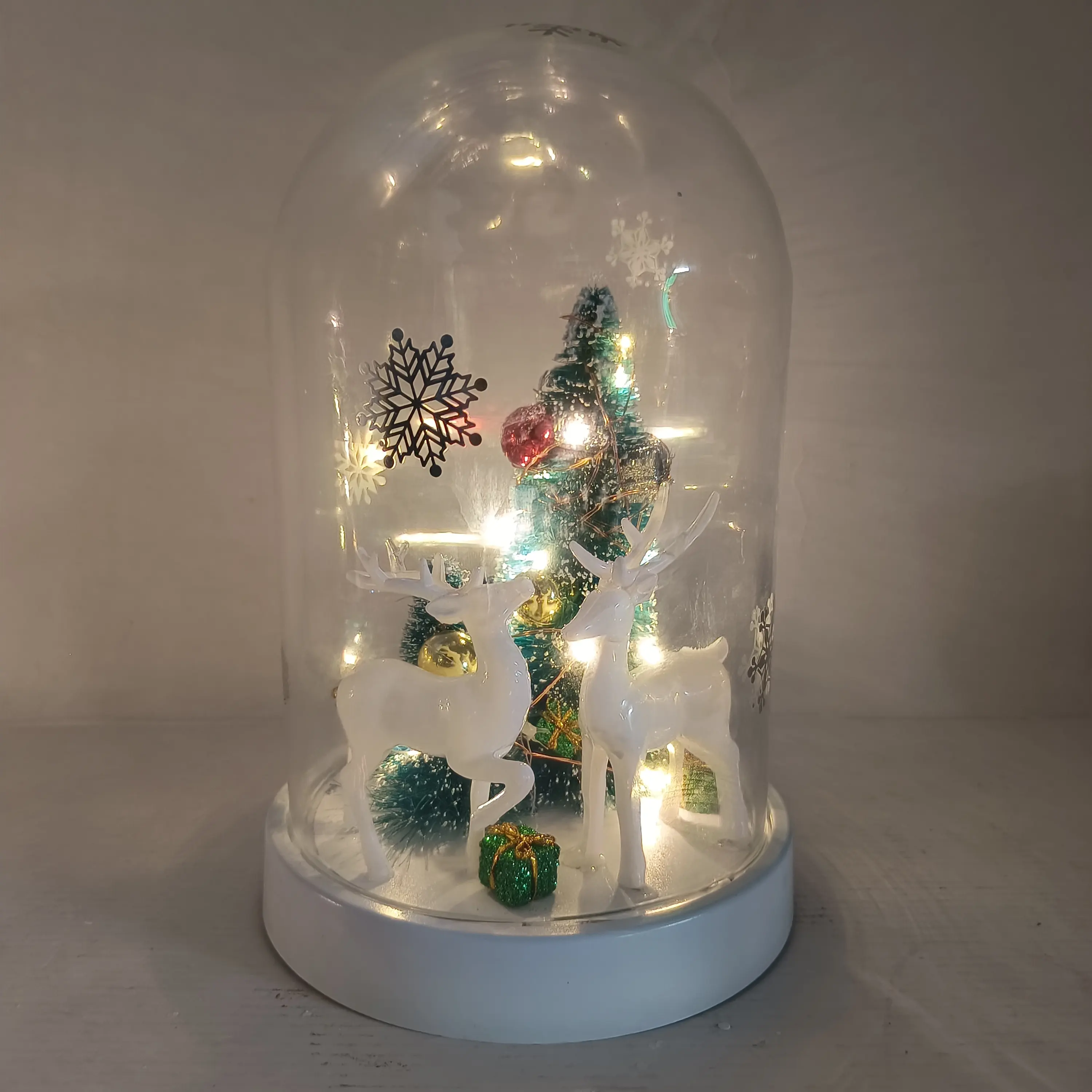Kerstcadeau Ornamenten Lichtgevende Mini Kerstboom Ornamenten Glazen Nachtlampje Desktop Cadeau Ornamenten Voor Kerst
