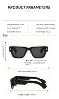 Lunettes de soleil carrées épaisses de style boutique, monture architecturale à double rivet, protection UV400, pour la vente en gros et au détail