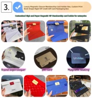 Boîte de rangement de cartes de membre en carton rigide personnalisée de luxe avec fermeture magnétique, emballage de cartes cadeaux VIP