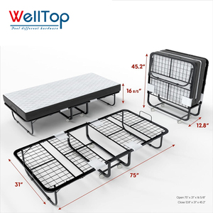 Giường gấp di động WELLTOP bán buôn phụ kiện nội thất, giường khách có nệm cho người lớn, phòng ngủ, văn phòng - Product Image 2