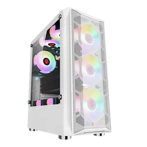 Custodia per PC da gioco RGB in vetro temperato ATX personalizzata di nuovo Design con ventola RGB per Gamer