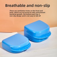 Boîte de rangement en plastique pour appareil dentaire, boîte de rangement pour aligneurs orthodontiques de taille moyenne, perforée d'un seul côté, aseptique