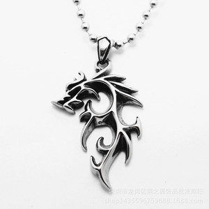 Yunnique – collier avec pendentif Dragon en acier inoxydable pour hommes, design du zodiaque animal, bijoux cadeau - Product Image 2