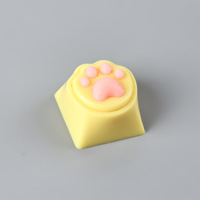 Vente en gros de nouveaux capuchons de touches en silicone personnalisés en forme de patte de chat, impression 3D, boutons de touches pour clavier mécanique de jeu, capuchons de touches en forme de chat