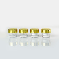 Pot cosmétique vide 5g 10g, mini pot en plastique transparent pour crème de soin avec couvercle doré, double couche, pour crème visage, pack d'essai