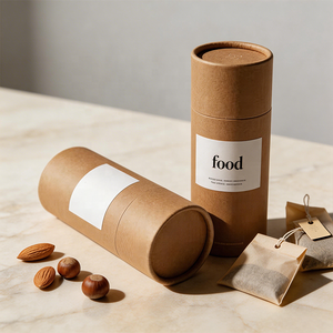 Emballage alimentaire et pour boissons <span class=keywords><strong>de</strong></span> haute qualité, écologique, avec logo personnalisé, en gros, avec couvercle, tube en papier kraft pour thé, café en grains - Product Image 6