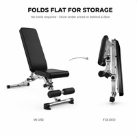 Banc de musculation compact et robuste, réglable, pliable, inclinable et déclinable, pour entraînement à domicile, musculation avec haltères