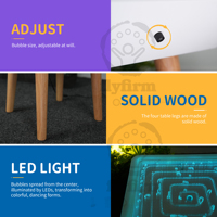 Flyfirm LED Lights Dynamic Bubble Sensory Table Table de thérapie intérieure à couleur changeante pour garderie et salles de thérapie