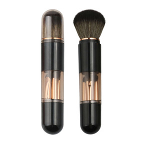 Portable 6 In 1 Makeup <b>Brush</b> Set With Soft Synthetic Bristles For Blush Eyeshadow Foundation ABS Handle <b>Round</b> Shape - Product Image 3