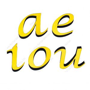 10cm Lowercase <b>Letters</b> Diy Mirror Acrylic Gold Waterproof Eco-Friendly <b>Wall</b> Sticker 3D Italic <b>Letter</b> Modern Home Decoration - Product Image 1