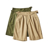 Shorts décontractés en coton style Gurkha vintage pour homme, coupe ample, taille mi-haute, style Bermuda court
