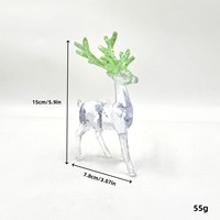 Nouvelle figurine de renne transfrontalière en acrylique transparent pour arbre de Noël, ornement de bouteille, décoration de fenêtre et accessoire de décoration de bureau style Instagram