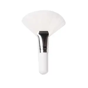 custom makeup white super soft face mini cleaning peel short thick fluffy esthetic Small synthetic fiber fan brushes for facial