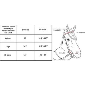 Western Horse Headstall Double Couche Nylon Rembourré avec Rênes Original Plain Design Halters - Product Image 6