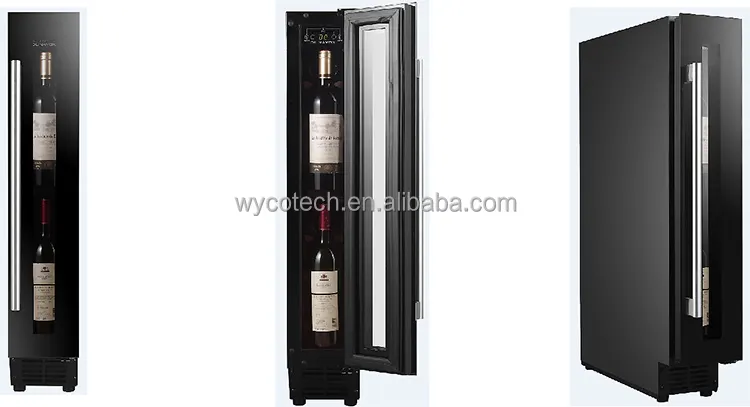 Réfrigérateur de vin portable, mini refroidisseur à vin, avec porte en verre led, rafraîchissement de boissons, vin, avec ventilateur, système de refroidissement, 9 bouteilles