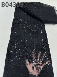 CHOCOO 도매 웨딩 자수 레이스 원단 OEM 레드 나이지리아 스팽글 페르시 레이스 원단 여성용 원피스 - Product Image 5