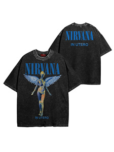 <span class=keywords><strong>T</strong></span>-<span class=keywords><strong>shirt</strong></span> à manches courtes pour homme avec motif <span class=keywords><strong>Nirvana</strong></span> In Utero Angel, col rond <span class=keywords><strong>vintage</strong></span> délavé, tee-<span class=keywords><strong>shirt</strong></span> streetwear groupe rock - Product Image 1