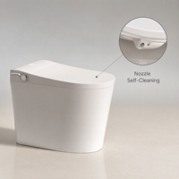 WC intelligent gris anthracite avec bidet automatique, chasse d'eau, siège chauffant, monobloc en céramique, à poser au sol, pour salle de bain moderne