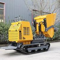 Livraison Gratuite - Camion Benne Mini-Grue sur Chenilles Powston Diesel Euro5 1200kg, Système Hydraulique Complet pour Construction, Jardinage et Aménagement Paysager