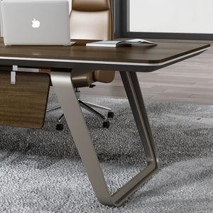 Lüks l-şekilli Modern yönetici masası yeni tasarım ceo'su patron yöneticisi ofis mobilyaları ile uzatılabilir özellik çalışma masası - Product Image 5