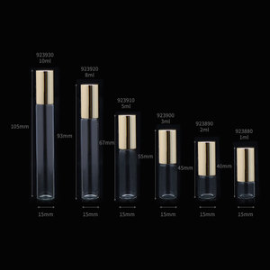 Botol Parfum Silinder Gulung, 1Ml 2Ml <span class=keywords><strong>3Ml</strong></span> 5Ml 8Ml 10Ml dengan Bola Rol Baja Tahan Karat - Product Image 2